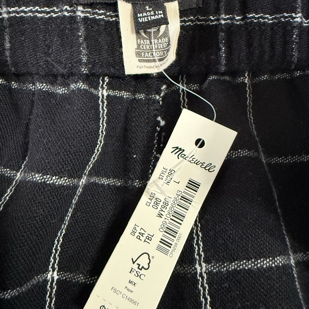 Madewell Black and White Grid Sweatpants - Picture 4 of 7